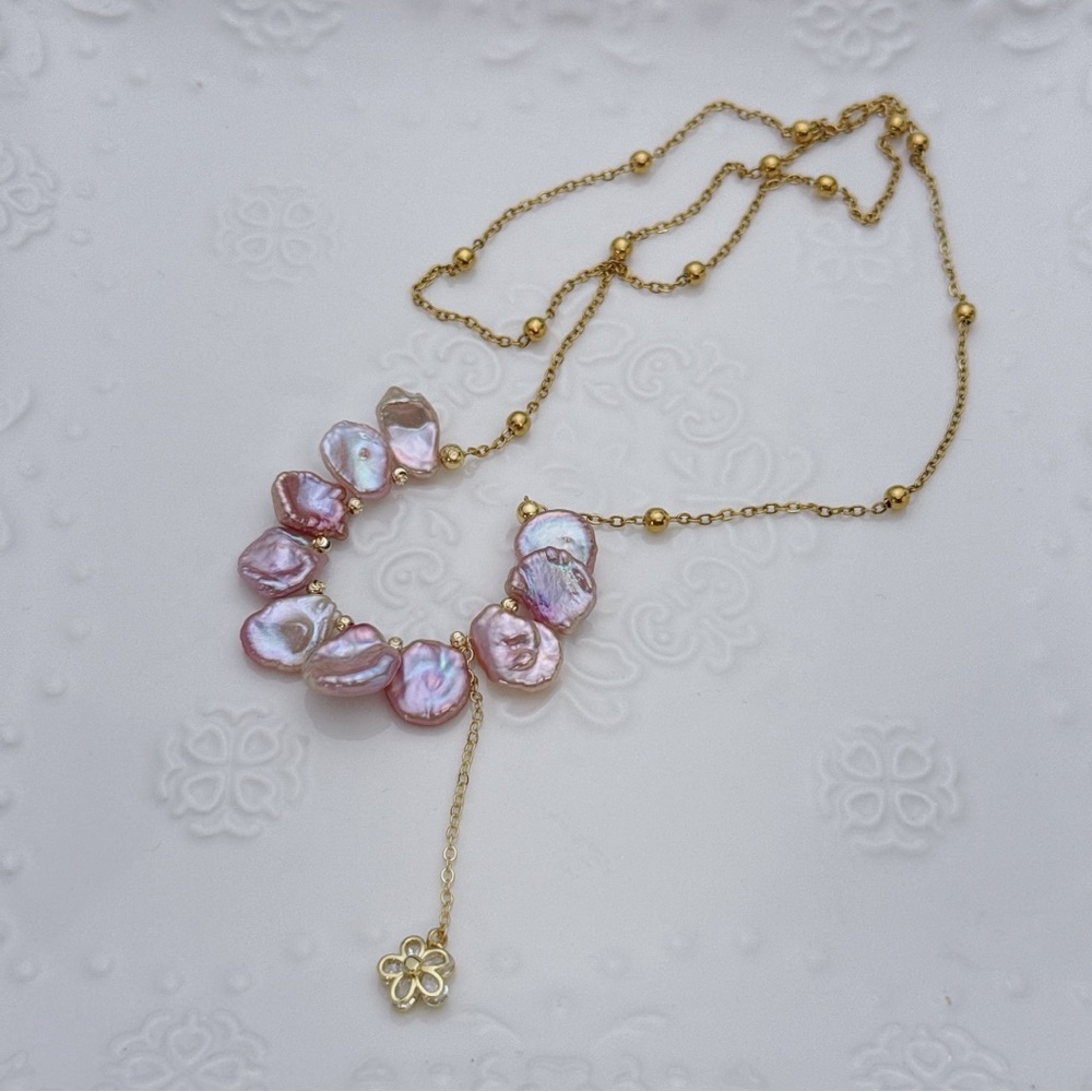 AM34  Handmade Freshwater Baroque Pearl Long Necklace